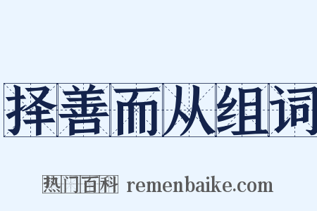 择善而从组词是什么意思的图片